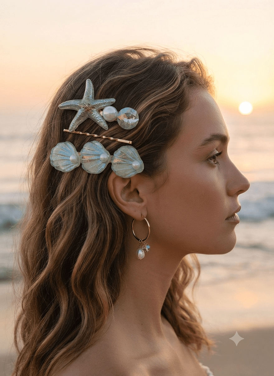 Starfish Hair Pins – Set of 3 Decorative Bobby Pins - Angelique Boutique