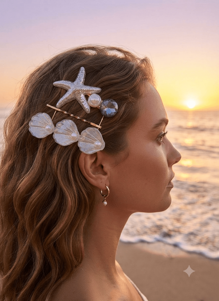 Starfish Hair Pins – Set of 3 Decorative Bobby Pins - Angelique Boutique