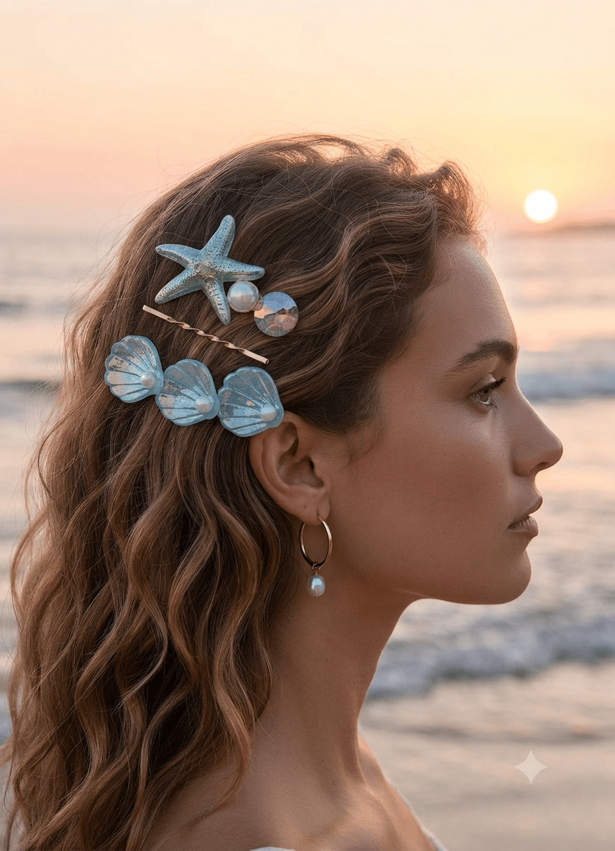 Starfish Hair Pins – Set of 3 Decorative Bobby Pins - Angelique Boutique