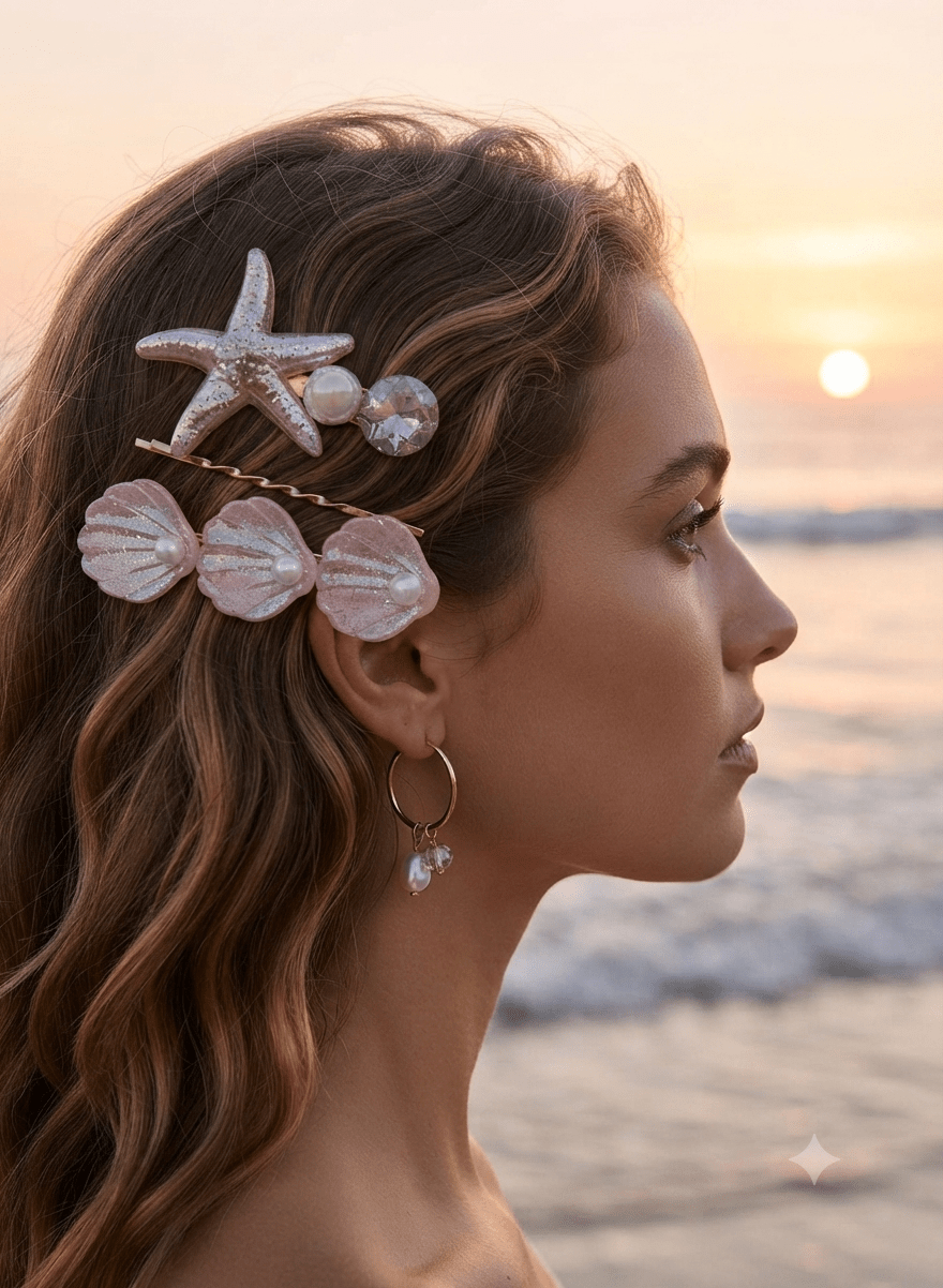 Starfish Hair Pins – Set of 3 Decorative Bobby Pins - Angelique Boutique