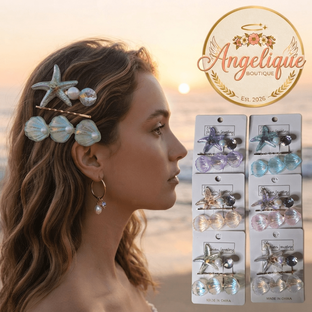 Starfish Hair Pins – Set of 3 Decorative Bobby Pins - Angelique Boutique