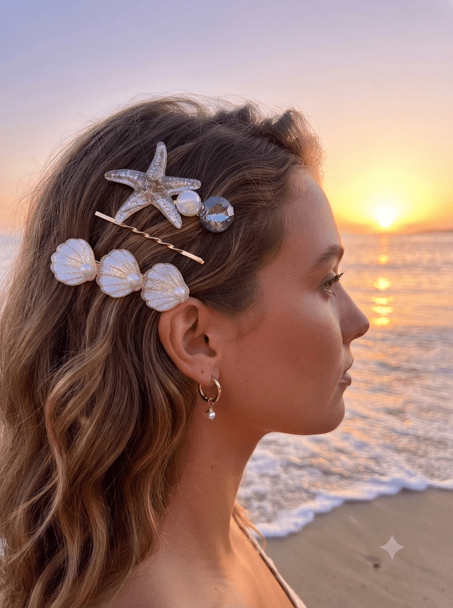 Starfish Hair Pins – Set of 3 Decorative Bobby Pins - Angelique Boutique