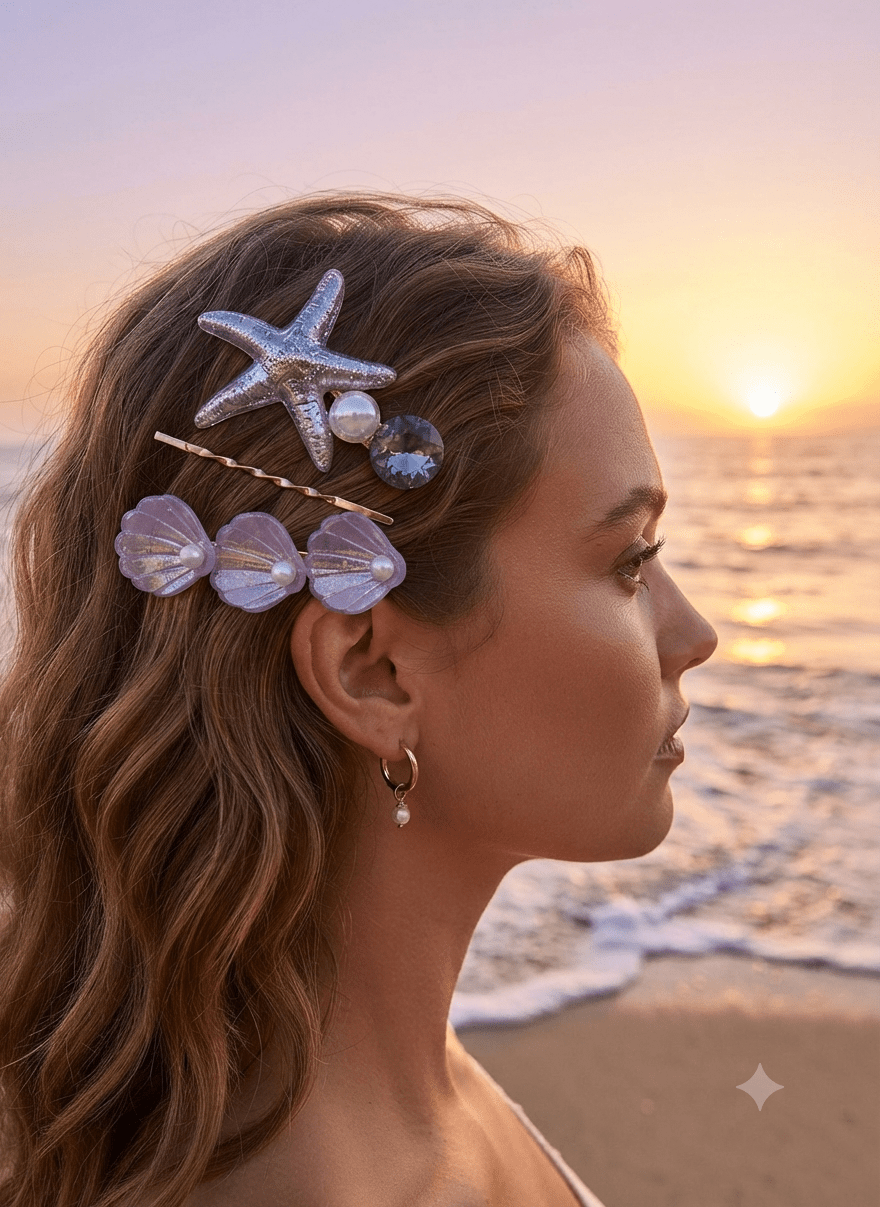 Starfish Hair Pins – Set of 3 Decorative Bobby Pins - Angelique Boutique