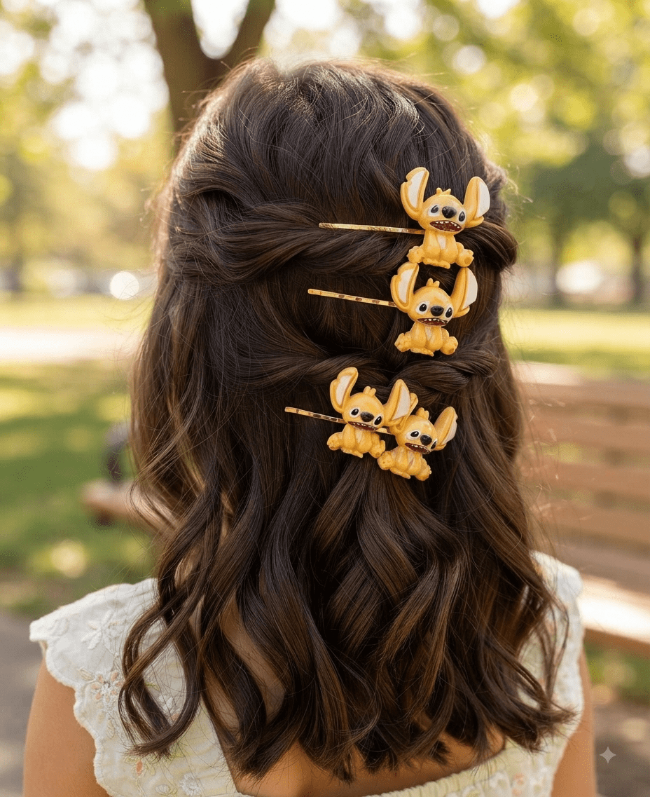 Stitch & Angel Character Hair Pins Set - Angelique Boutique