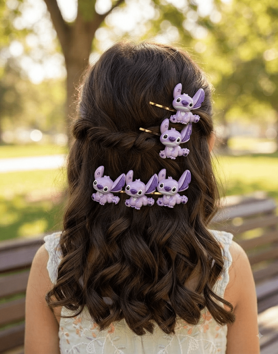 Stitch & Angel Character Hair Pins Set - Angelique Boutique
