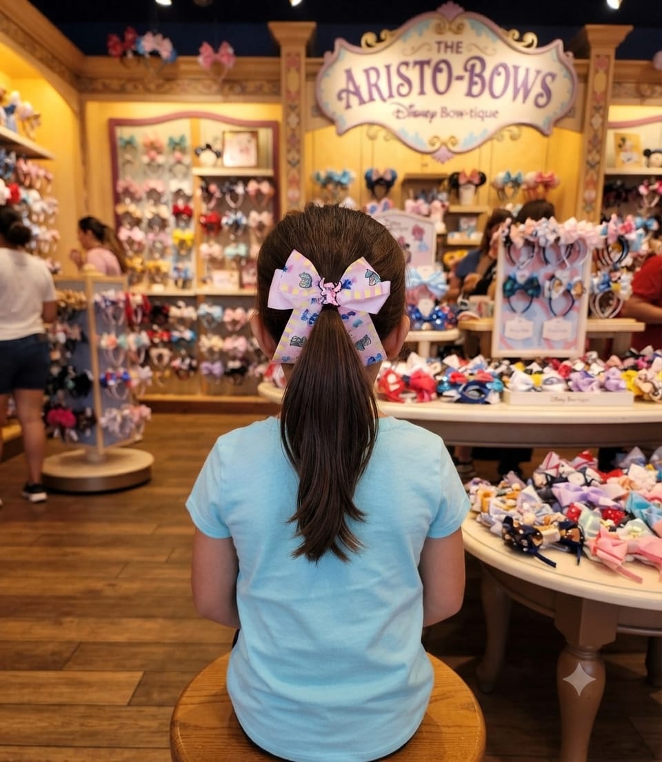 Stitch & Angel Tail Hair Bow Clip for Girls - Angelique Boutique