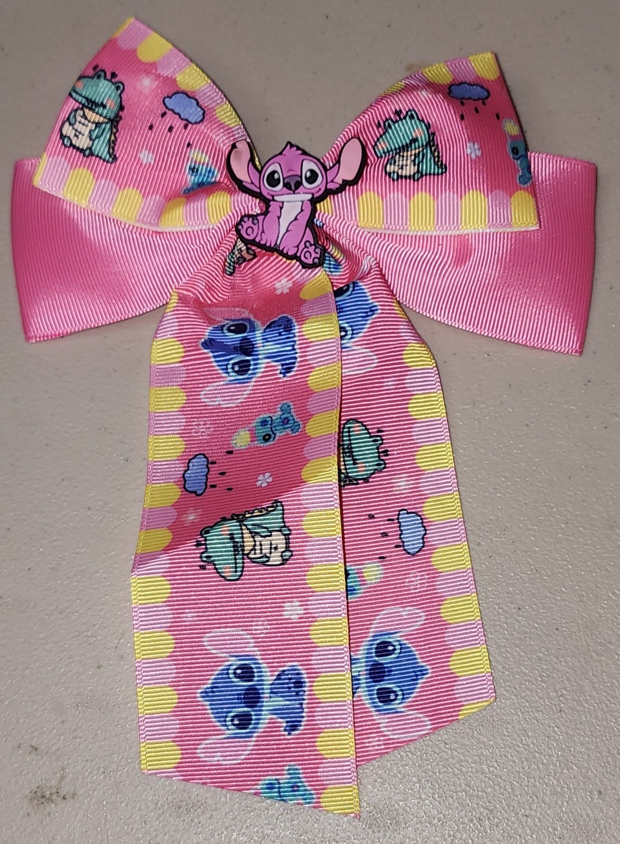 Stitch & Angel Tail Hair Bow Clip for Girls - Angelique Boutique