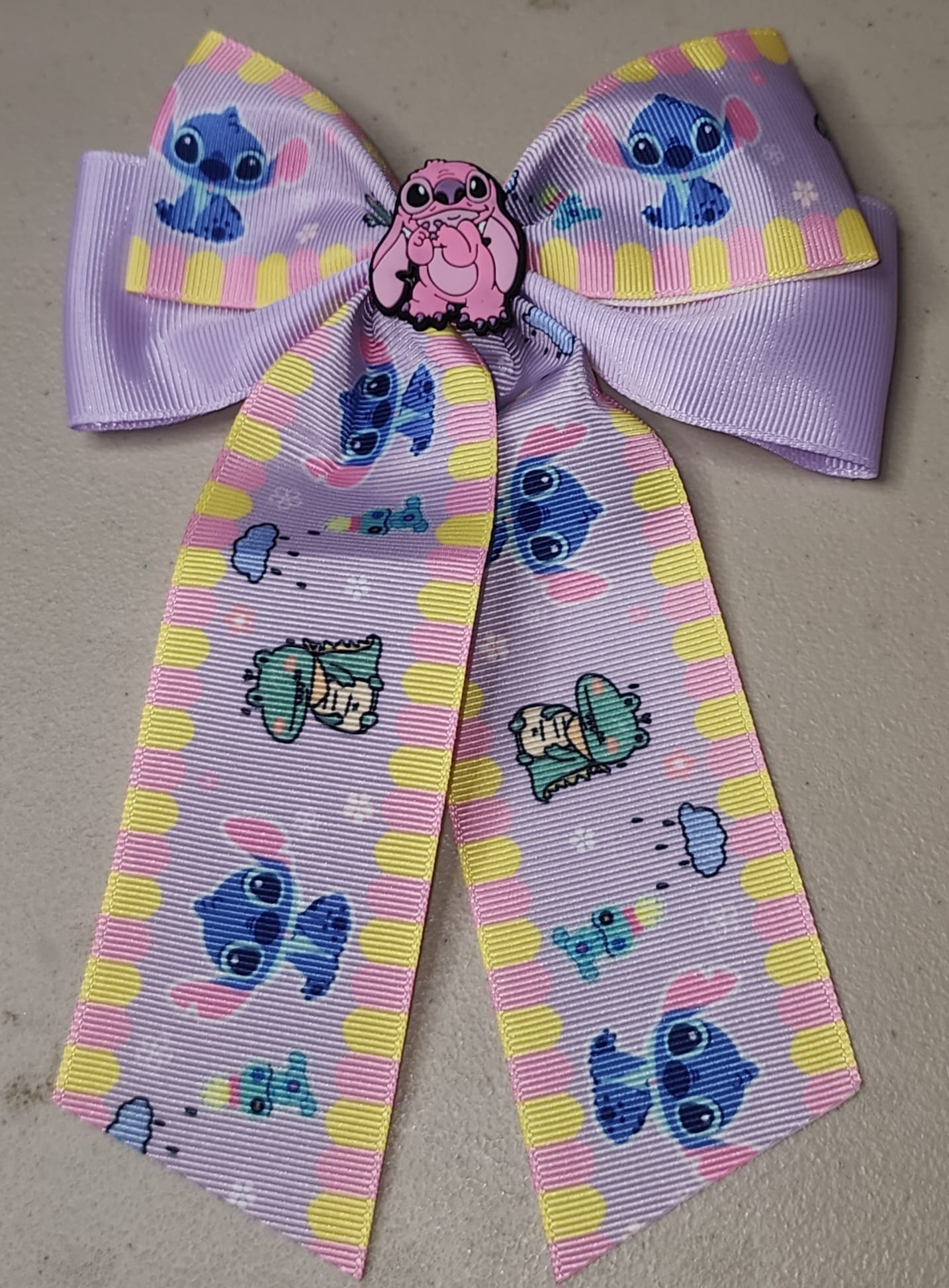 Stitch & Angel Tail Hair Bow Clip for Girls - Angelique Boutique