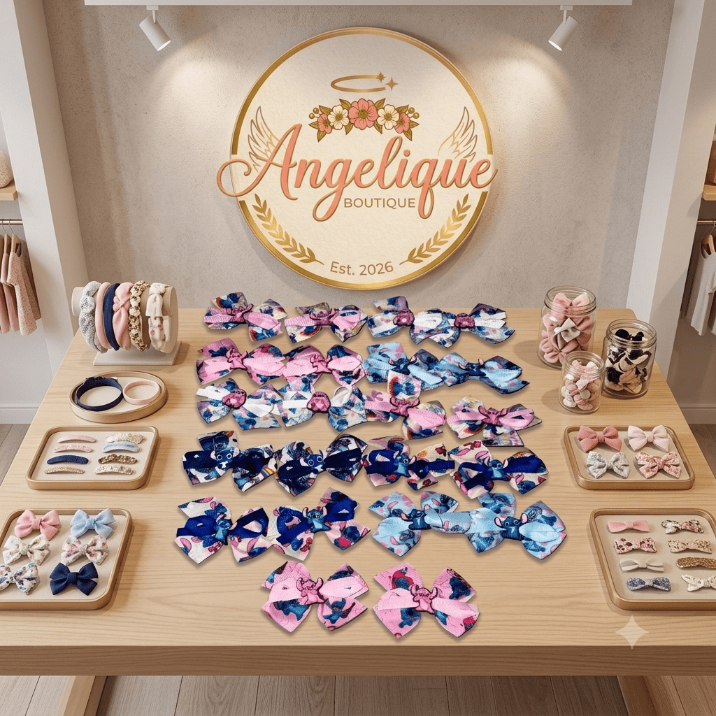 Stitch & Angela Hair Bows for Women & Girls - Angelique Boutique