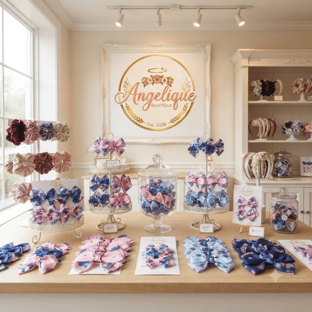 Stitch & Angela Hair Bows for Women & Girls - Angelique Boutique