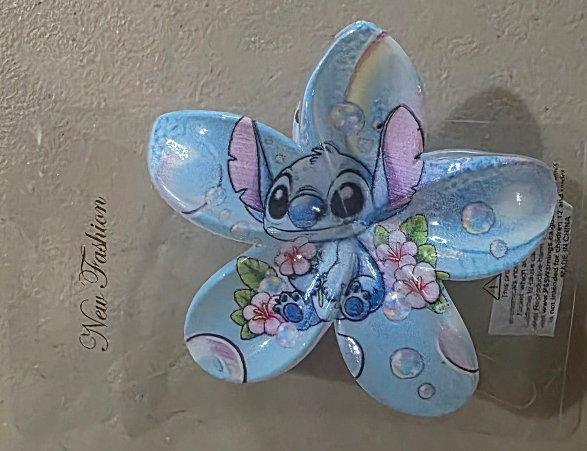 Stitch Flower Hair Clips – Cute Character Hair Accessories - Angelique Boutique