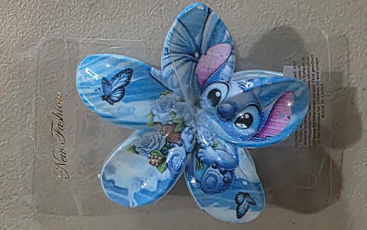 Stitch Flower Hair Clips – Cute Character Hair Accessories - Angelique Boutique
