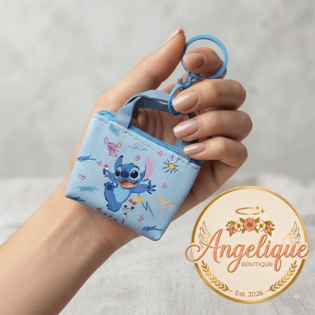 Stitch Mini Purse Keychain Bag Charm – 3 Designs - Angelique Boutique