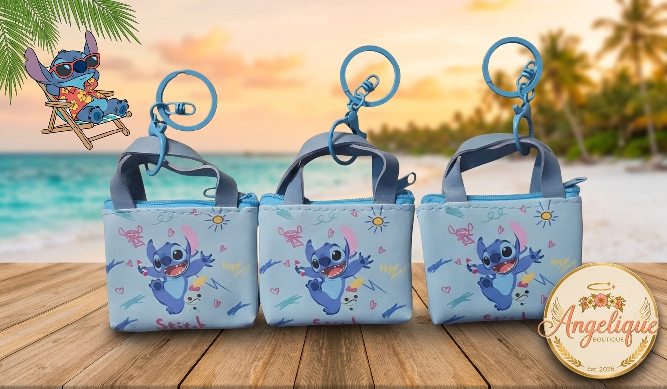 Stitch Mini Purse Keychain Bag Charm – 3 Designs - Angelique Boutique