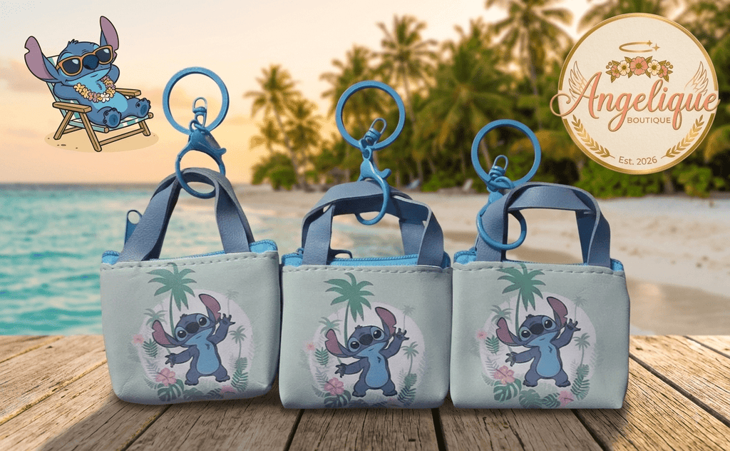 Stitch Mini Purse Keychain Bag Charm – 3 Designs - Angelique Boutique