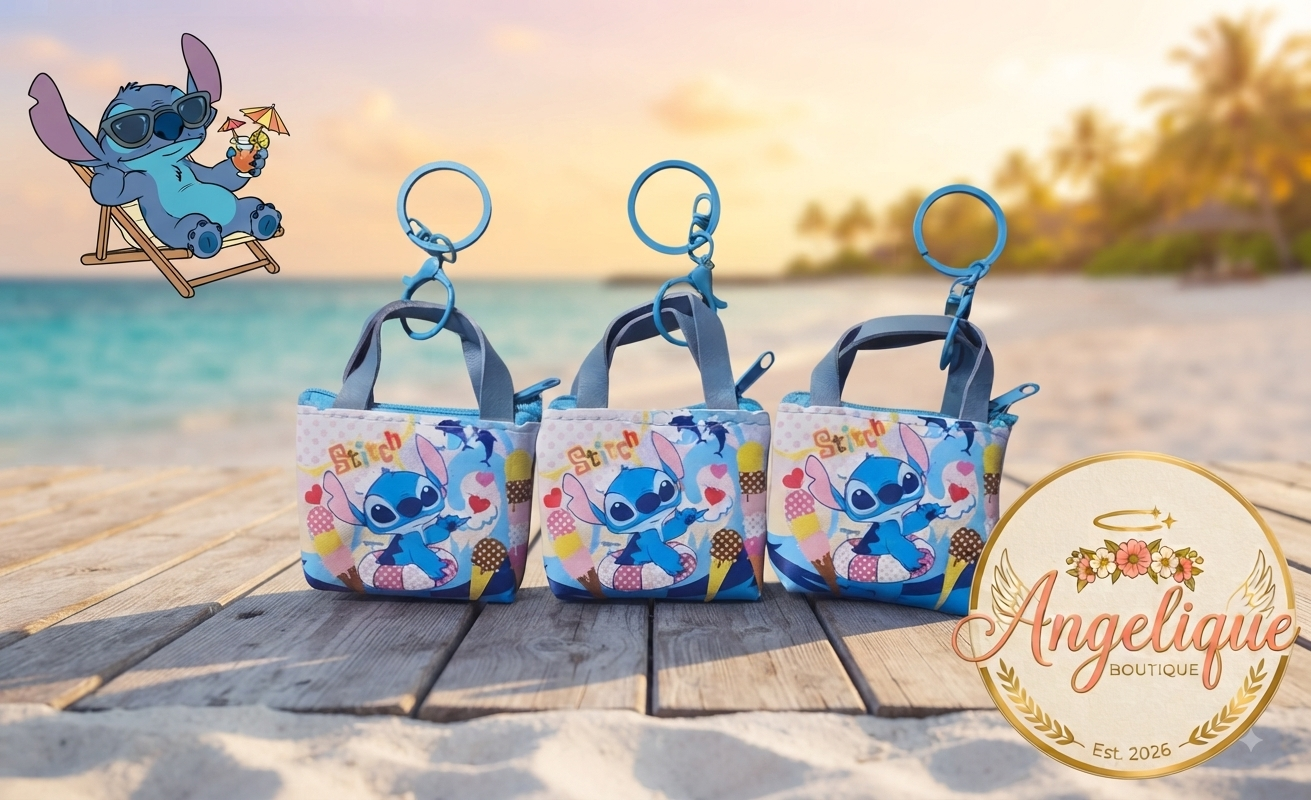 Stitch Mini Purse Keychain Bag Charm – 3 Designs - Angelique Boutique