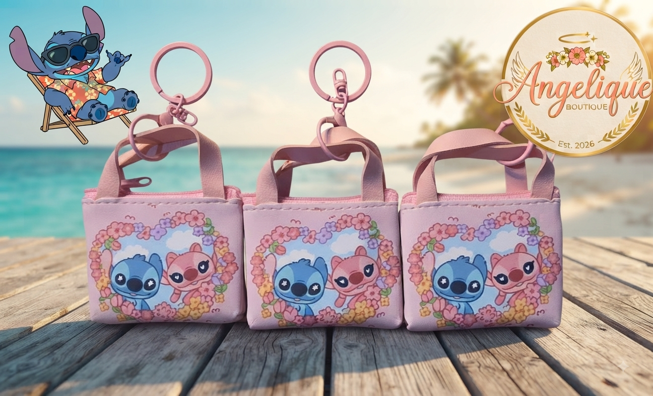 Stitch Mini Purse Keychain Bag Charm – 3 Designs - Angelique Boutique
