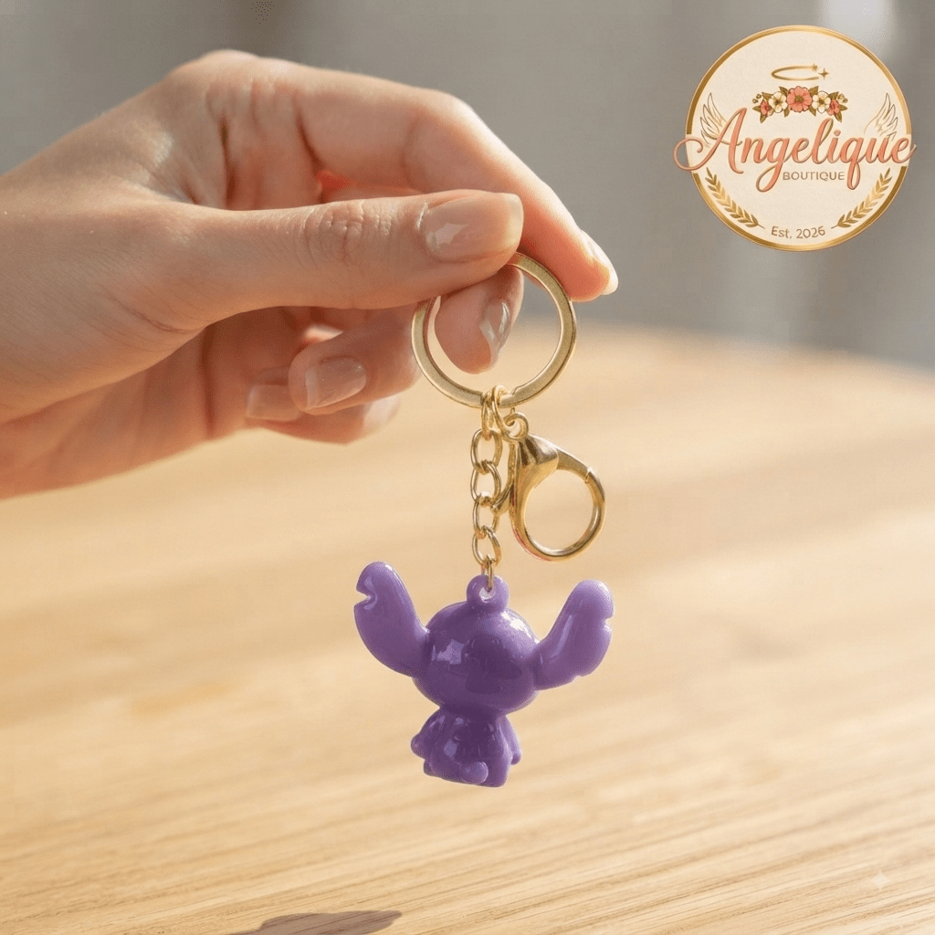 Stitch Pastel 3D Resin Keychain – 6 Colors - Angelique Boutique