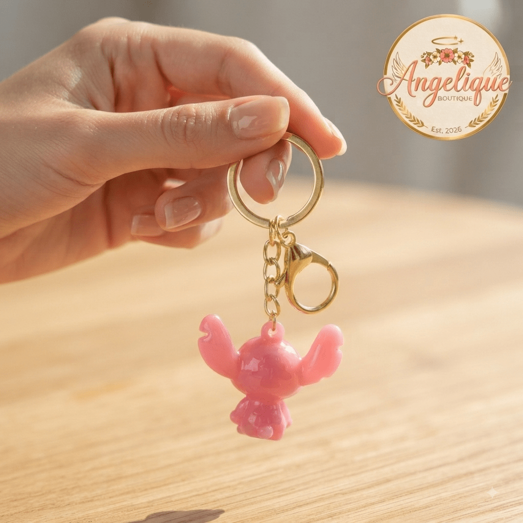 Stitch Pastel 3D Resin Keychain – 6 Colors - Angelique Boutique