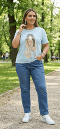 Stone & Shimmer Blouse – Soft Cotton Blend Top for Women - Angelique Boutique