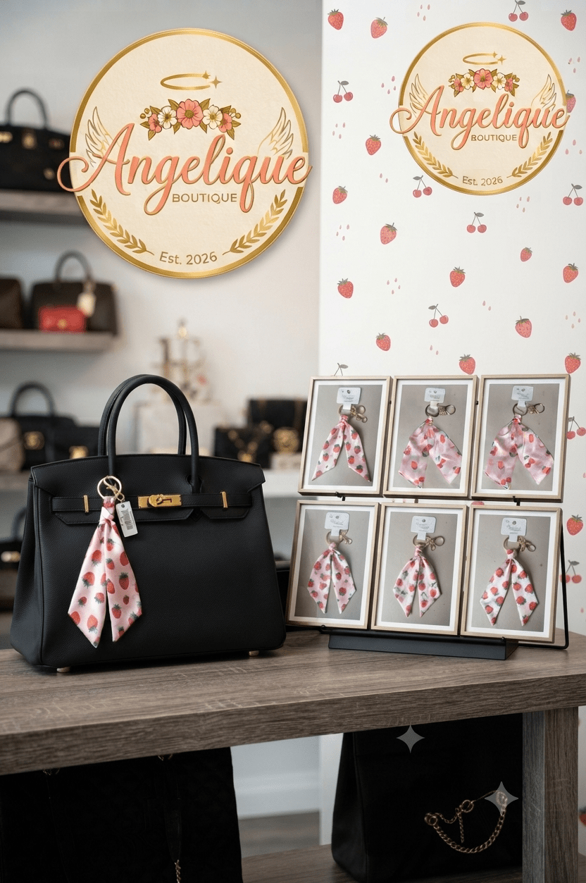 Strawberry & Cherry Keychain – Multiple Colors & Styles - Angelique Boutique