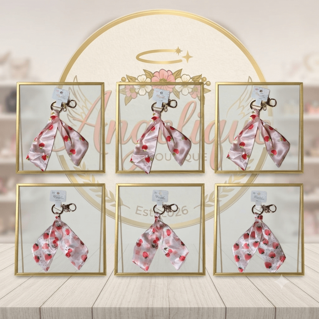 Strawberry & Cherry Keychain – Multiple Colors & Styles - Angelique Boutique