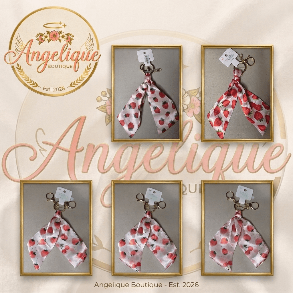 Strawberry & Cherry Keychain – Multiple Colors & Styles - Angelique Boutique