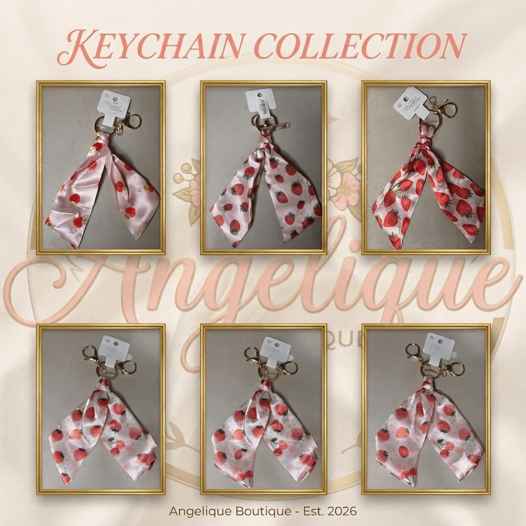 Strawberry & Cherry Keychain – Multiple Colors & Styles - Angelique Boutique