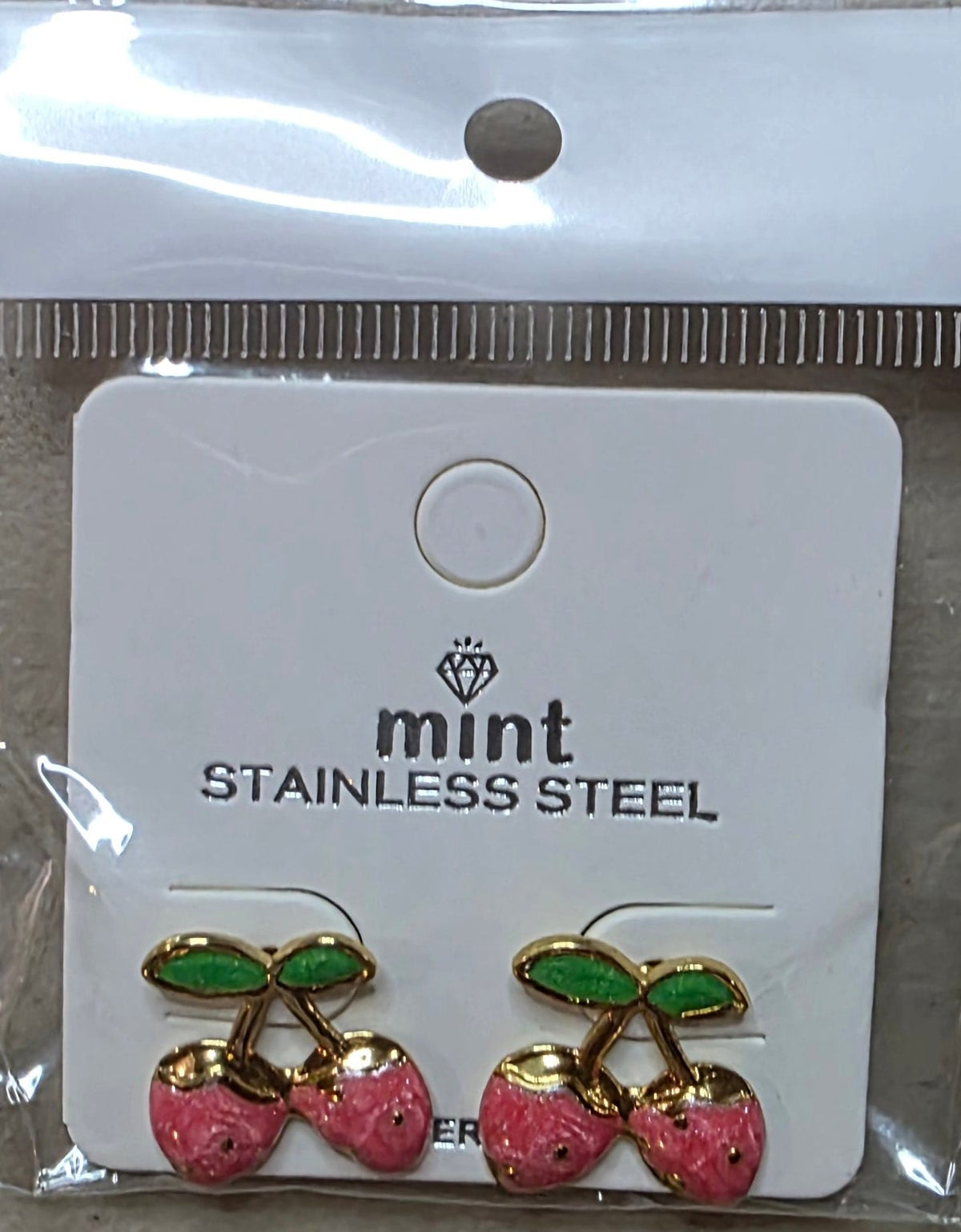 Strawberry Stainless Steel Earrings – Red & Pink Gold Studs for Women - Angelique Boutique