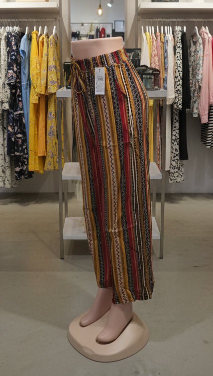 Striped Palazzo Shorts with Elastic Waist – Women's - Angelique Boutique