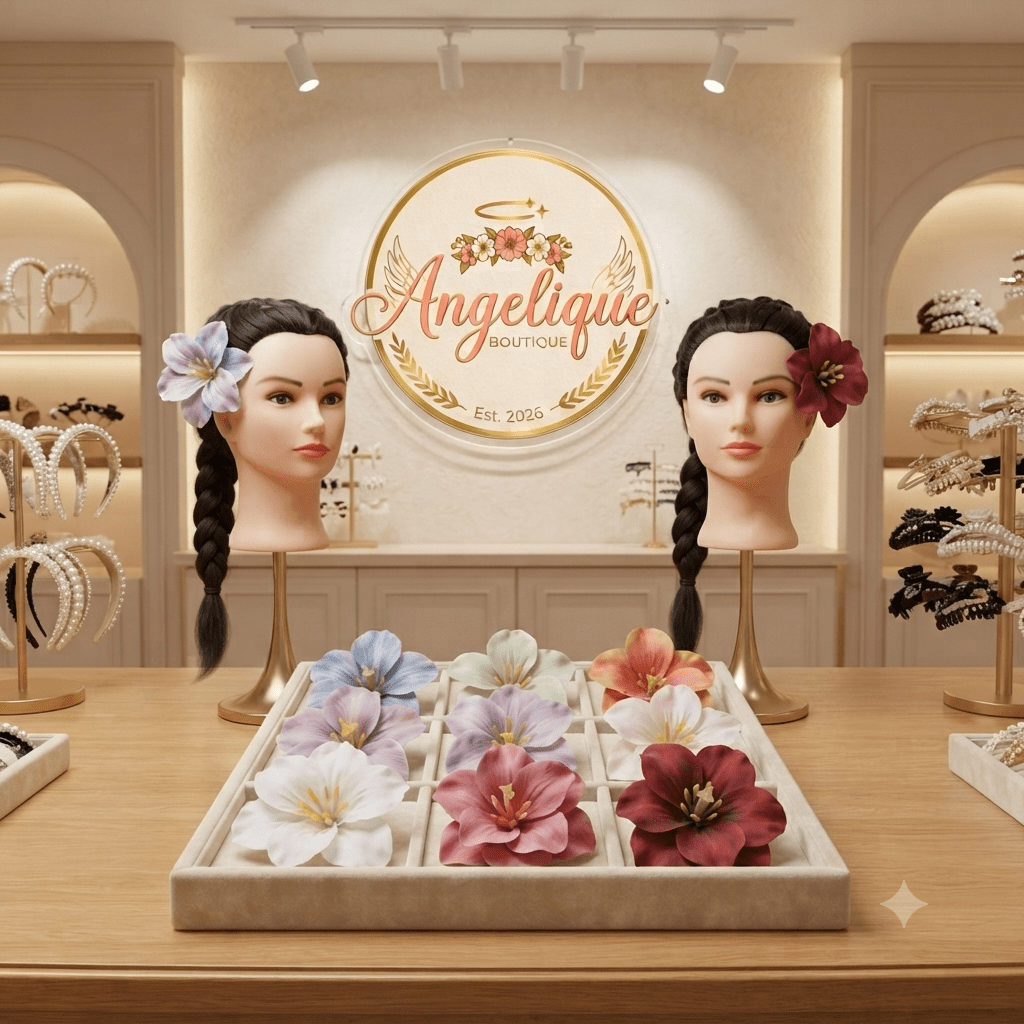 Tulip Flower Hair Bows for Women & Girls - Angelique Boutique