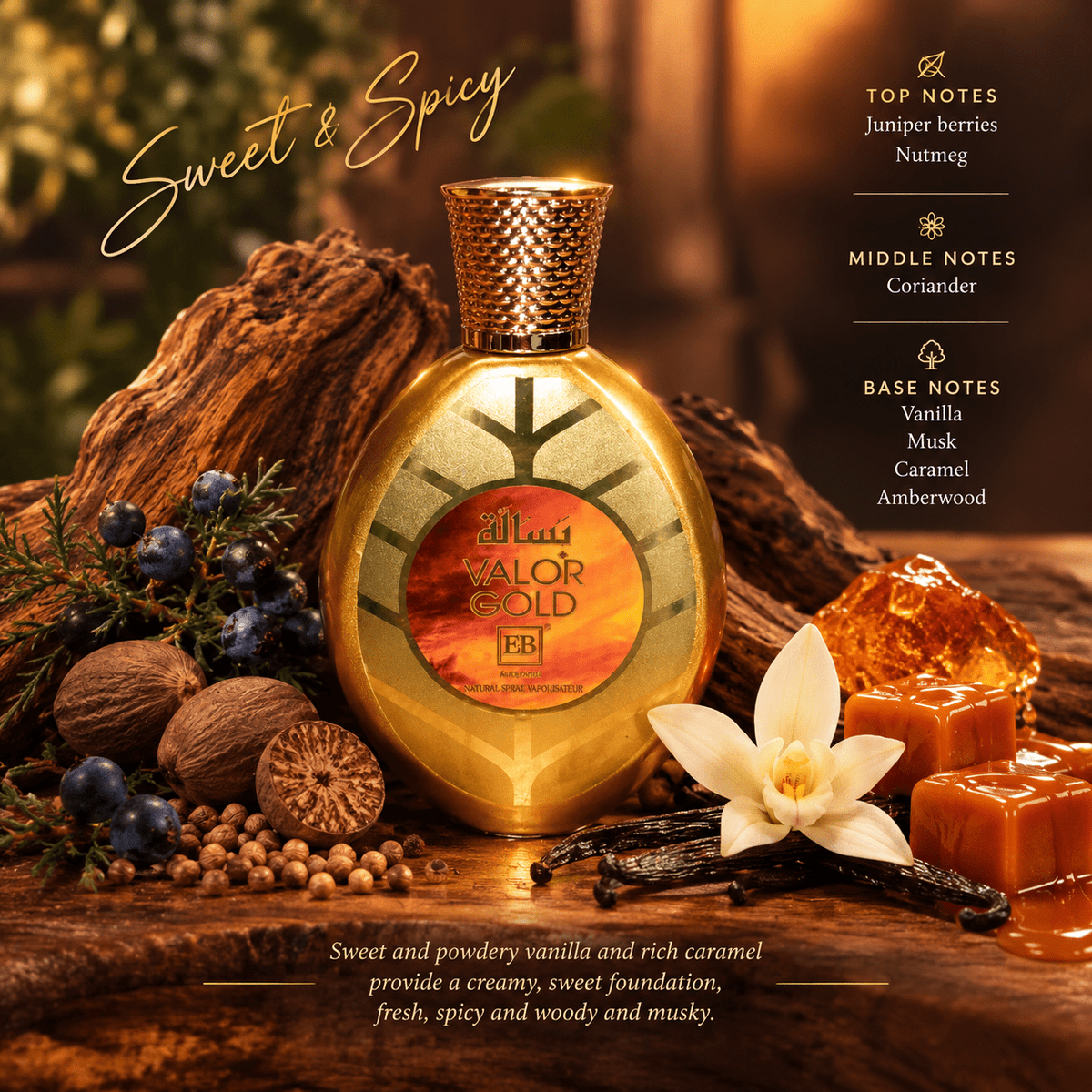 Valor Gold by EB Unisex Eau de Parfum - Angelique Boutique