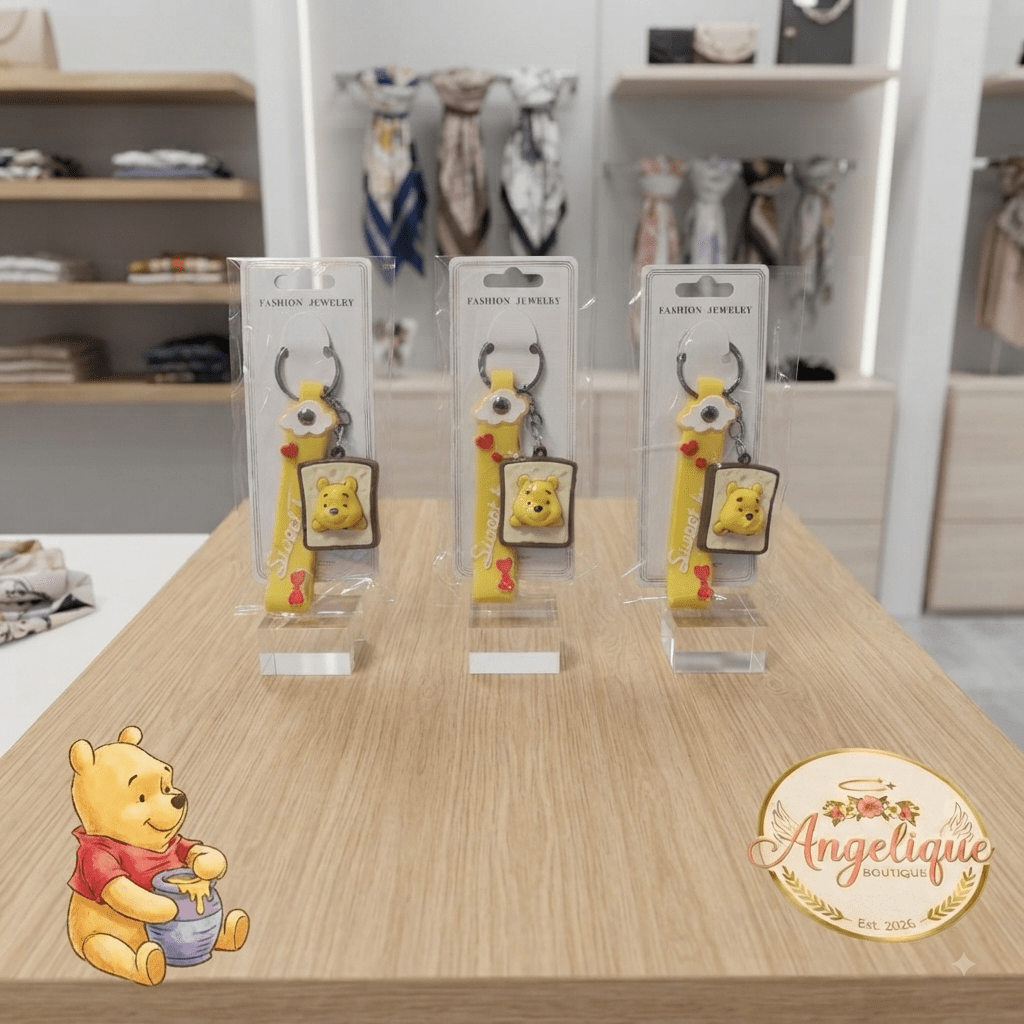 Winnie the Pooh Boba Tea Keychain Charm – Sweet Heart - Angelique Boutique