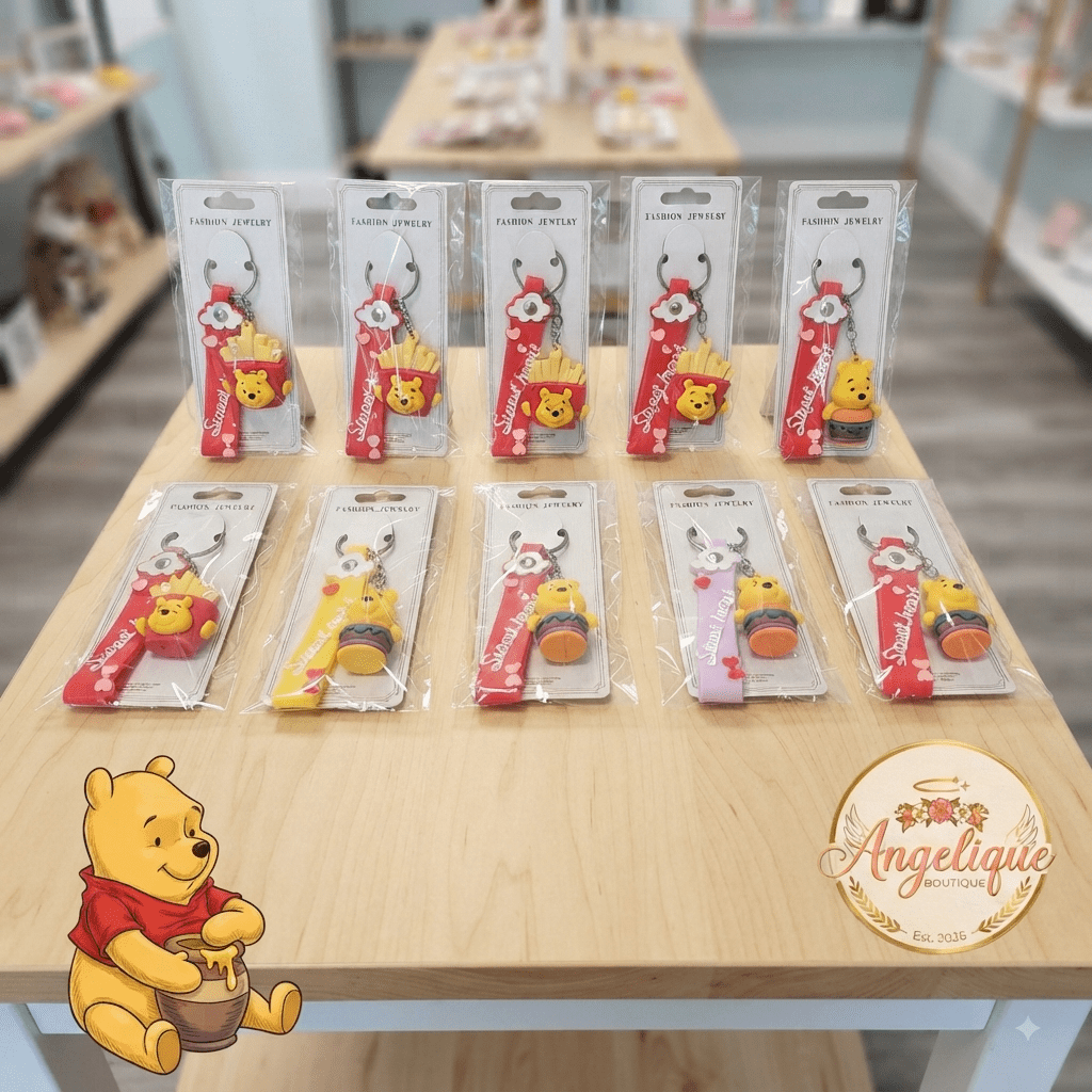 Winnie the Pooh Boba Tea Keychain Charm – Sweet Heart - Angelique Boutique
