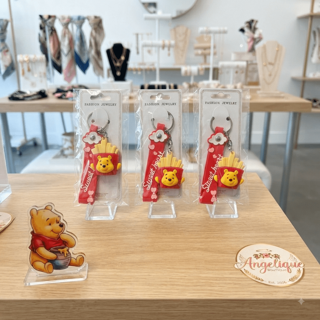 Winnie the Pooh Boba Tea Keychain Charm – Sweet Heart - Angelique Boutique