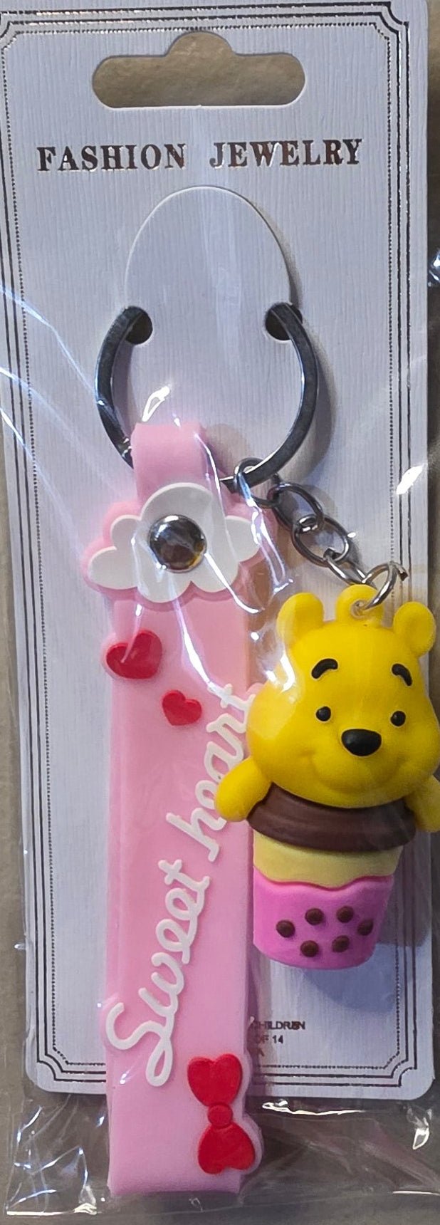 Winnie the Pooh Boba Tea Keychain Charm – Sweet Heart - Angelique Boutique