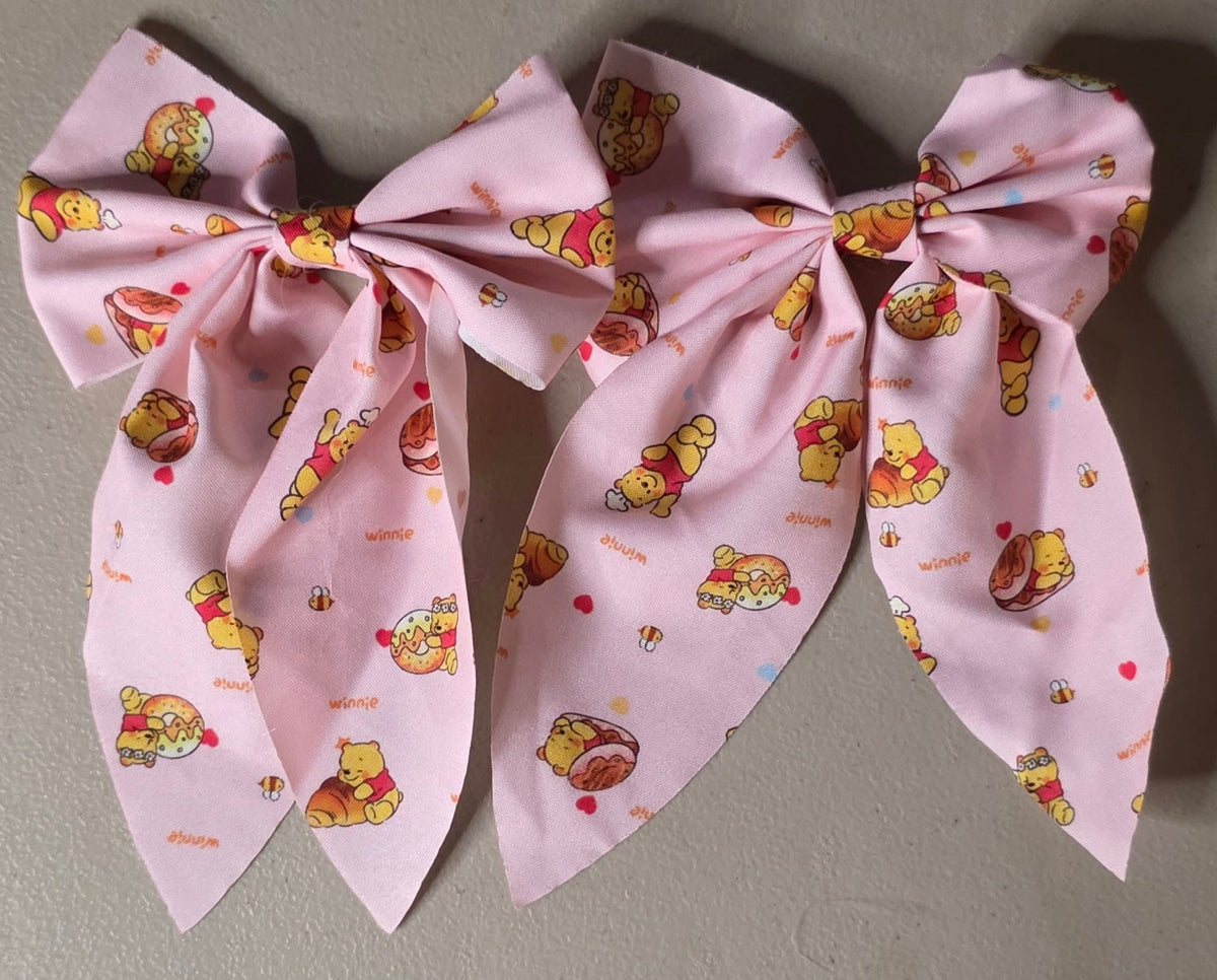 Winnie the Pooh Mini Coquette Hair Bows Set of 2 - Angelique Boutique