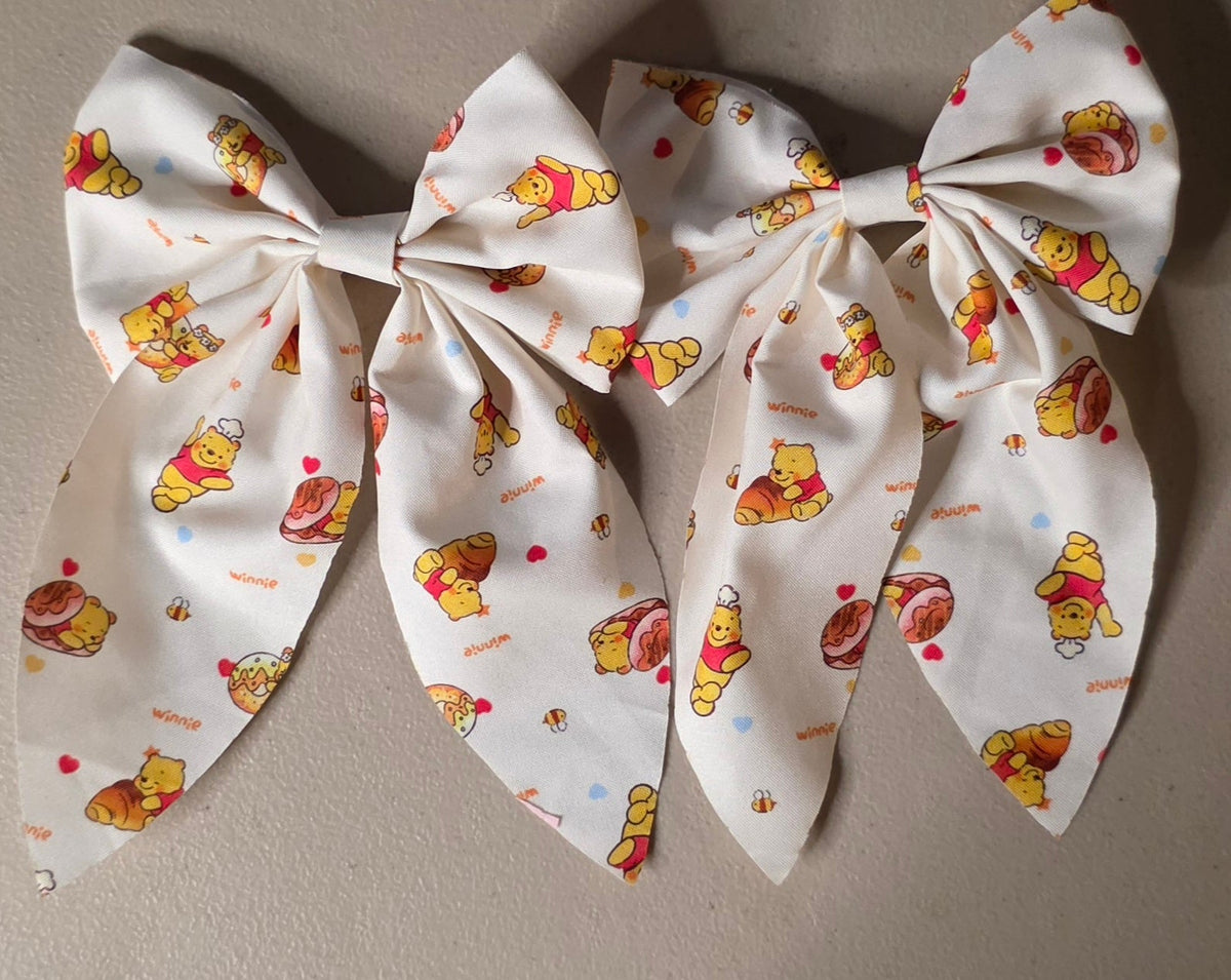 Winnie the Pooh Mini Coquette Hair Bows Set of 2 - Angelique Boutique