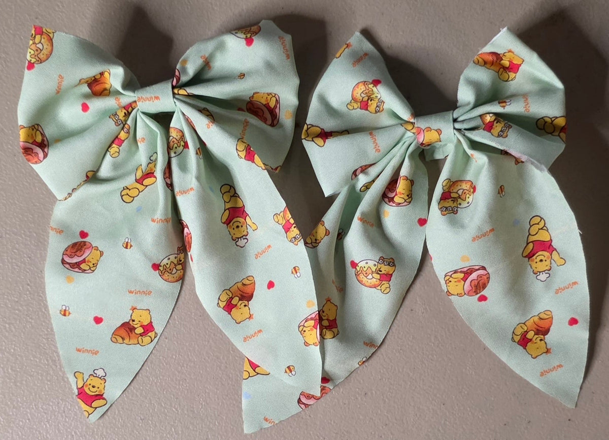 Winnie the Pooh Mini Coquette Hair Bows Set of 2 - Angelique Boutique