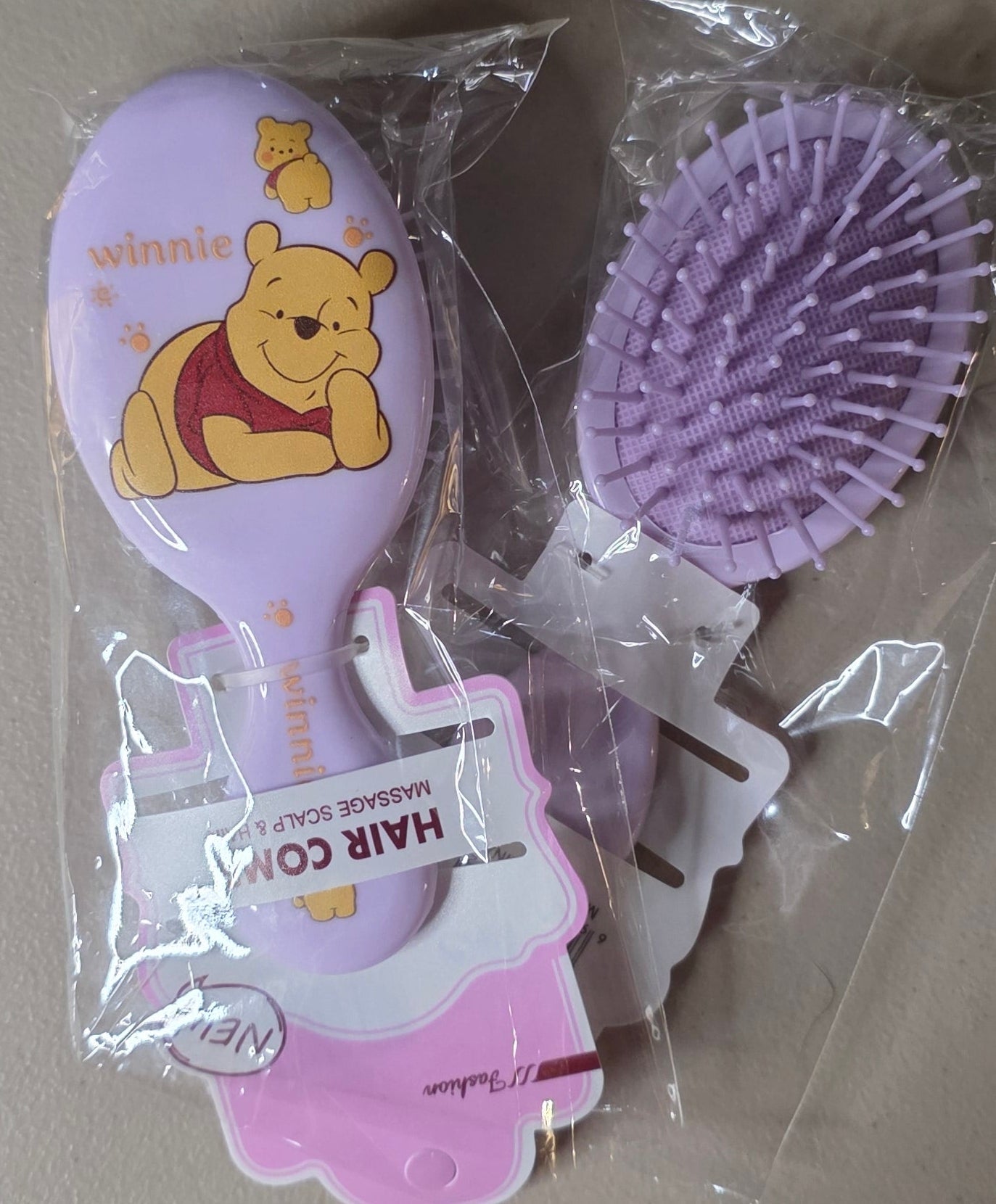Winnie the Pooh Pastel Hair Brush & Scalp Massage Comb – 4 Colors - Angelique Boutique