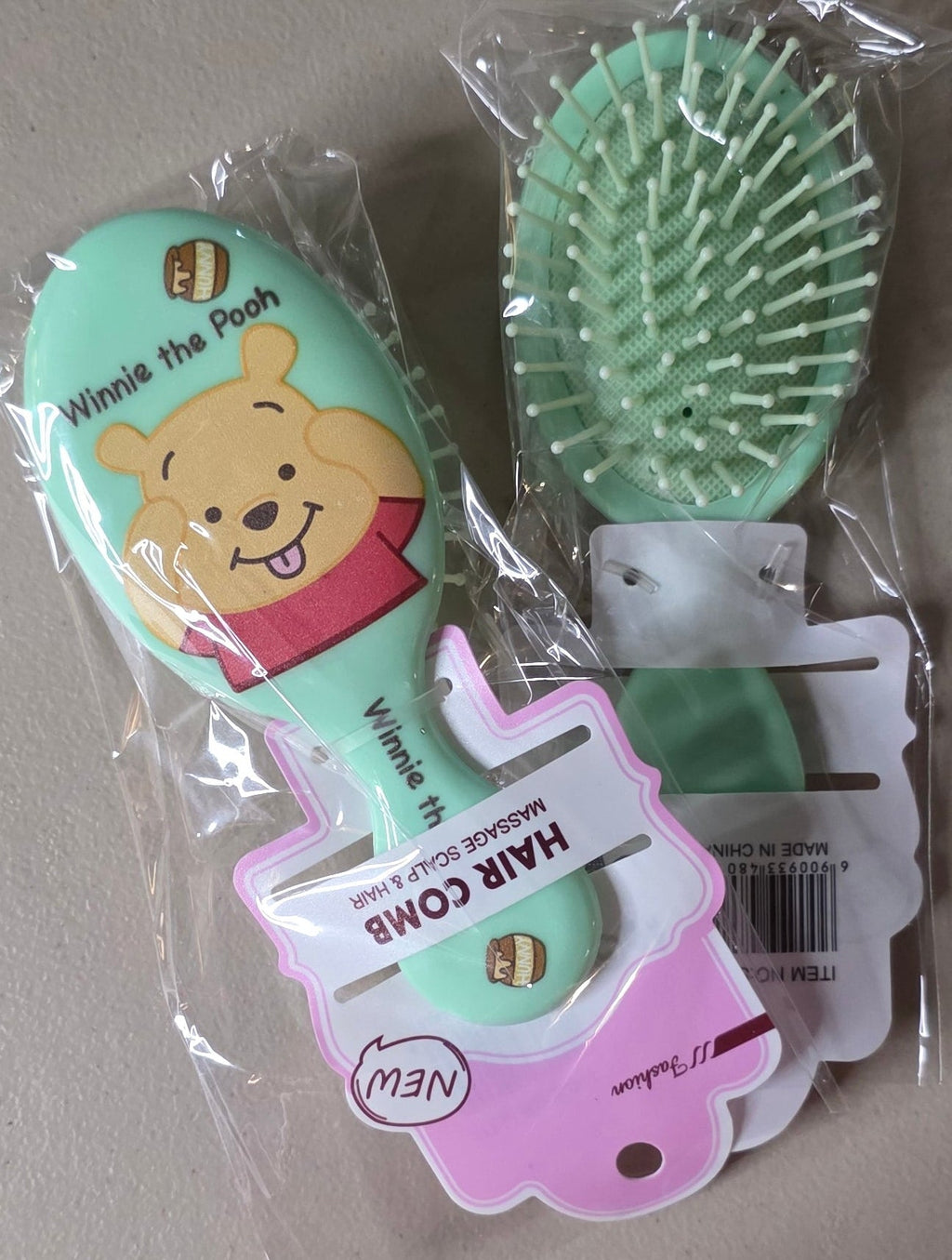 Winnie the Pooh Pastel Hair Brush & Scalp Massage Comb – 4 Colors - Angelique Boutique