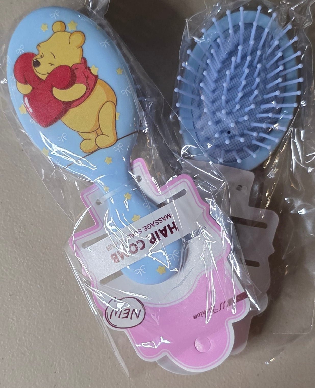 Winnie the Pooh Pastel Hair Brush & Scalp Massage Comb – 4 Colors - Angelique Boutique