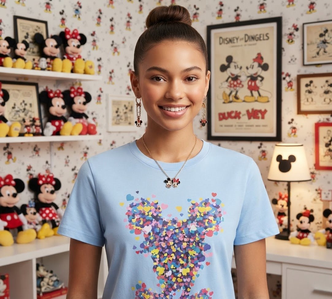 Women's Cartoon Mouse Print Blouse – Fun Style - Angelique Boutique
