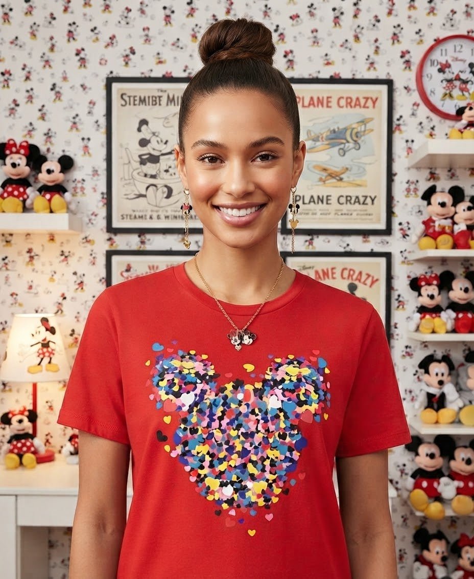 Women's Cartoon Mouse Print Blouse – Fun Style - Angelique Boutique