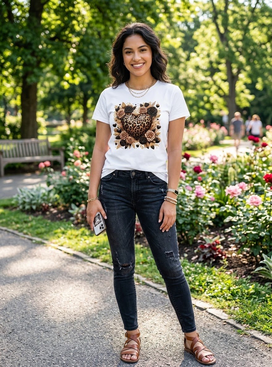Women's Heart Animal Print Crop Top – Boutique - Angelique Boutique