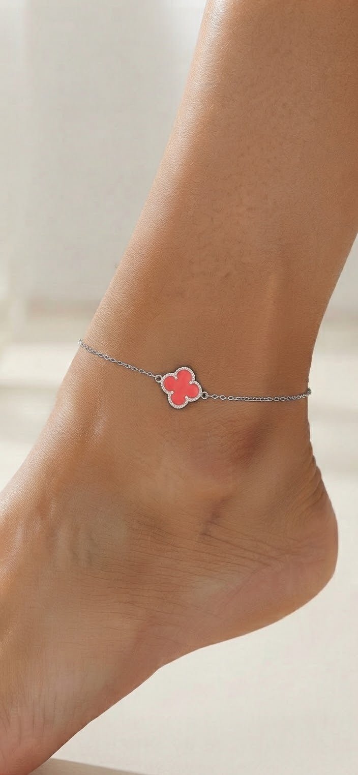 Women's Luxury Monogram Charm Anklet – Stainless Steel - Angelique Boutique