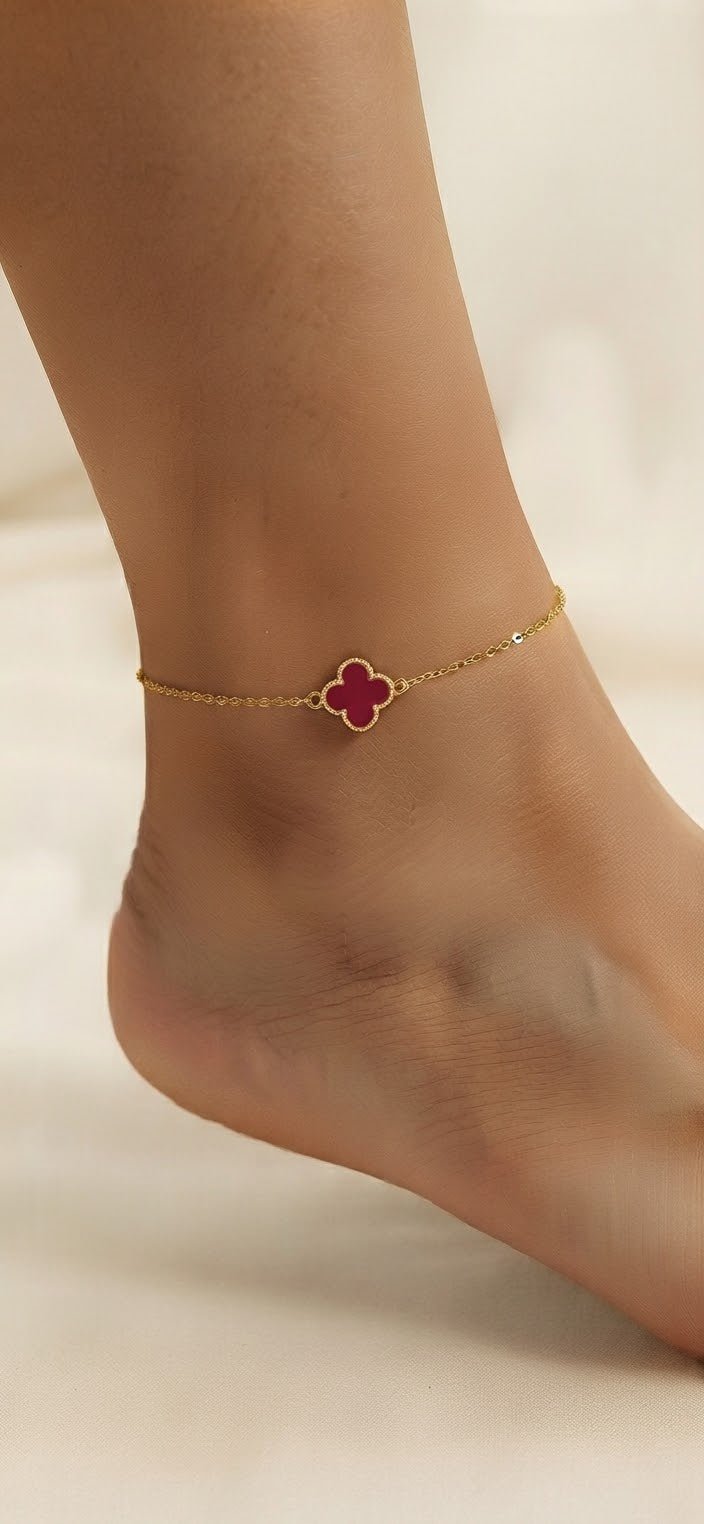 Women's Luxury Monogram Charm Anklet – Stainless Steel - Angelique Boutique