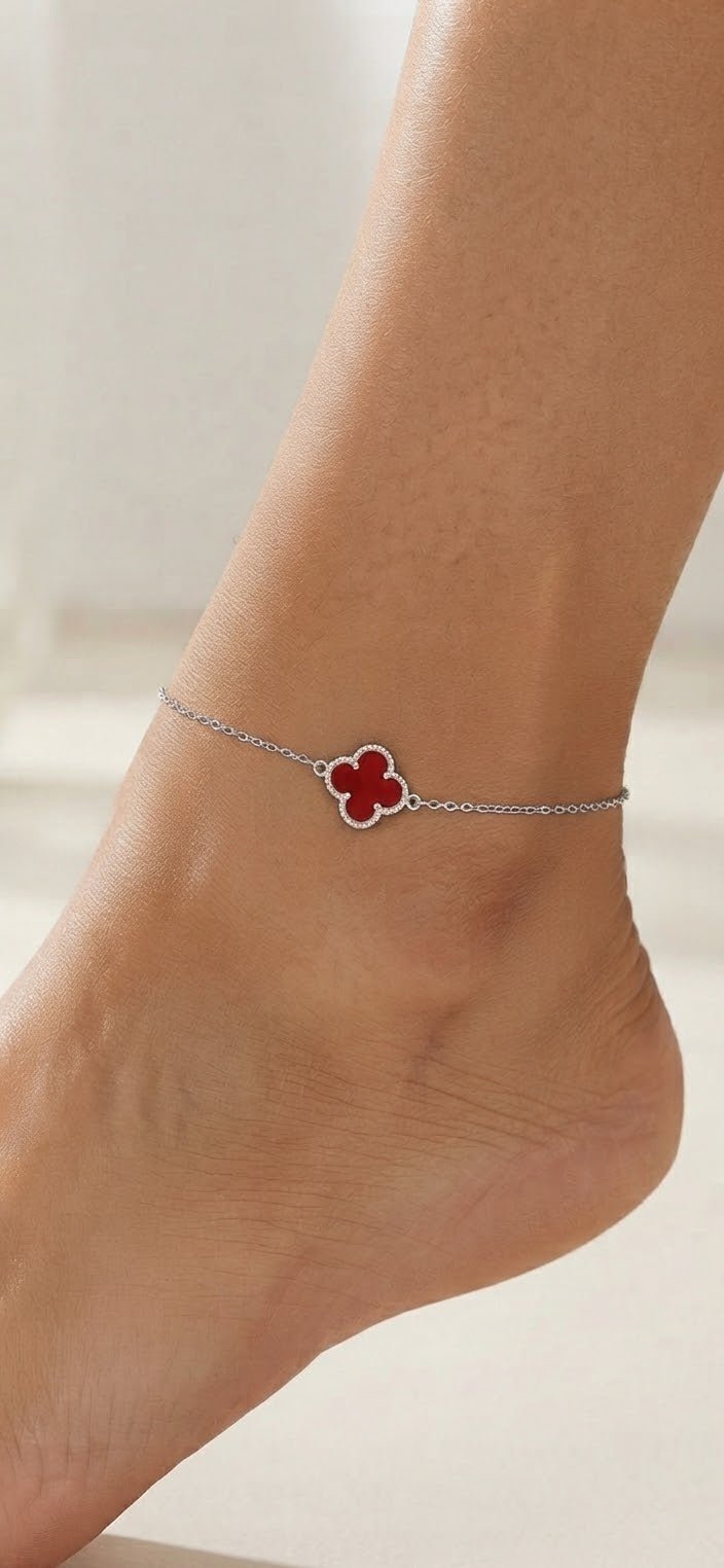 Women's Luxury Monogram Charm Anklet – Stainless Steel - Angelique Boutique