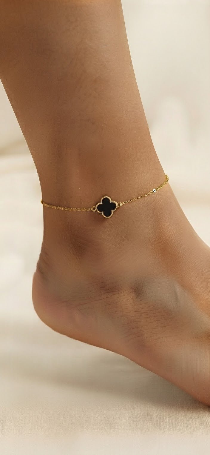 Women's Luxury Monogram Charm Anklet – Stainless Steel - Angelique Boutique