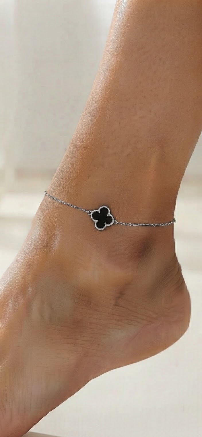 Women's Luxury Monogram Charm Anklet – Stainless Steel - Angelique Boutique